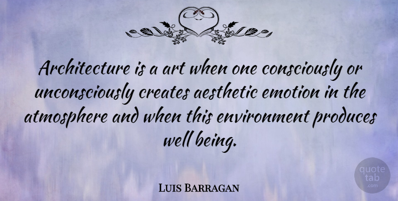 Luis Barragan Quote About Motivational, Art, Atmosphere: Architecture Is A Art When...