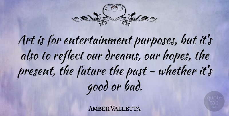 Amber Valletta Quote About Dream, Art, Past: Art Is For Entertainment Purposes...
