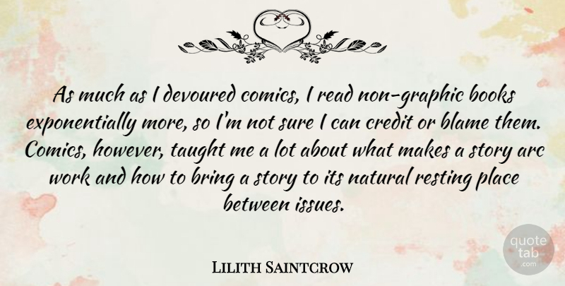 Lilith Saintcrow Quote About Arc, Books, Bring, Devoured, Natural: As Much As I Devoured...