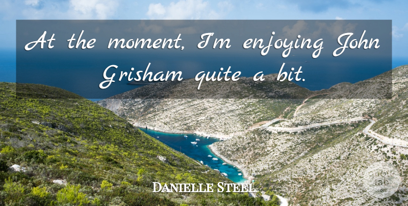 Danielle Steel Quote About Moments, Enjoy, Bits: At The Moment Im Enjoying...