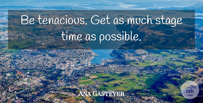 Ana Gasteyer Quote About Stage, Tenacious: Be Tenacious Get As Much...