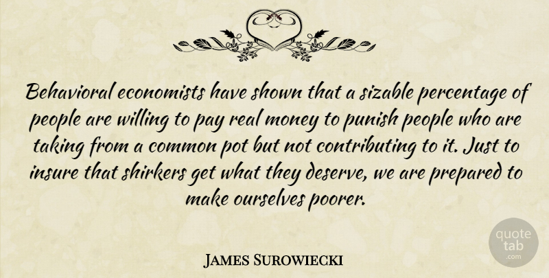 James Surowiecki Quote About Real, People, Pay: Behavioral Economists Have Shown That...