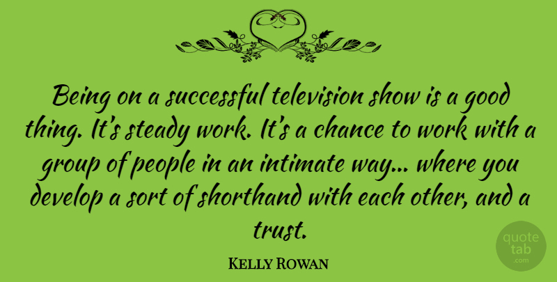 Kelly Rowan Quote About Successful, People, Groups: Being On A Successful Television...