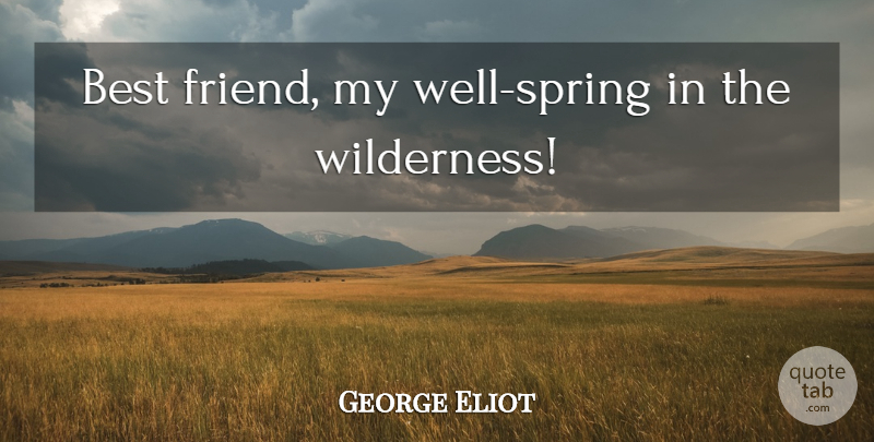 George Eliot Quote About Best Friend, Spring, New Friends: Best Friend My Well Spring...