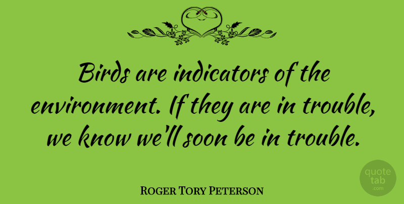 Roger Tory Peterson Quote About Compassion, Bird, Environmental: Birds Are Indicators Of The...