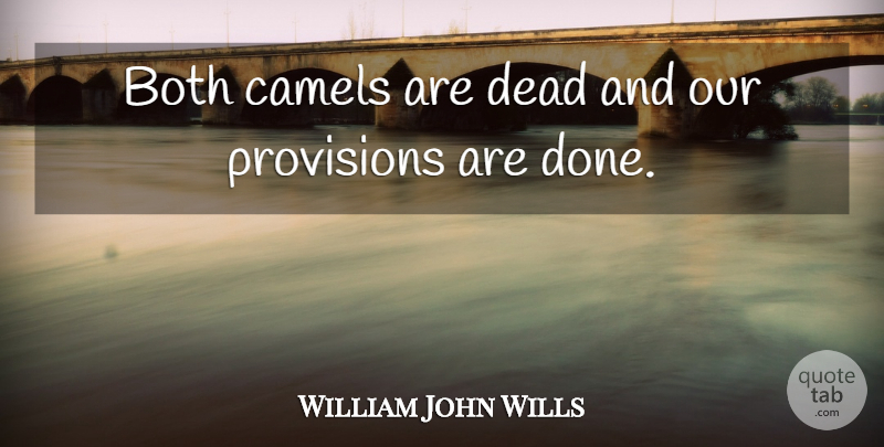 William John Wills Quote About Provisions: Both Camels Are Dead And...