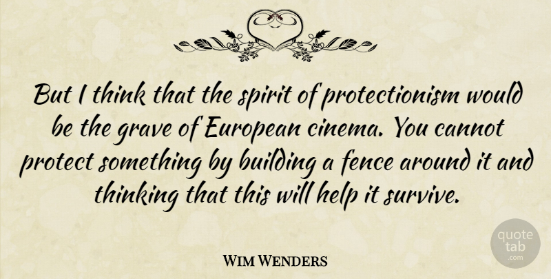 Wim Wenders Quote About Thinking, Would Be, Cinema: But I Think That The...