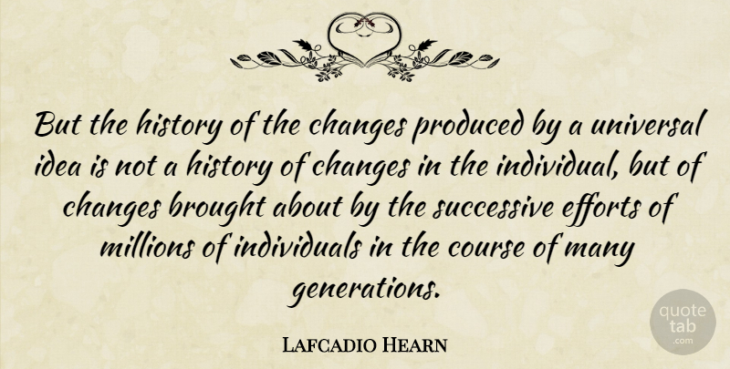 Lafcadio Hearn Quote About Ideas, Effort, Generations: But The History Of The...