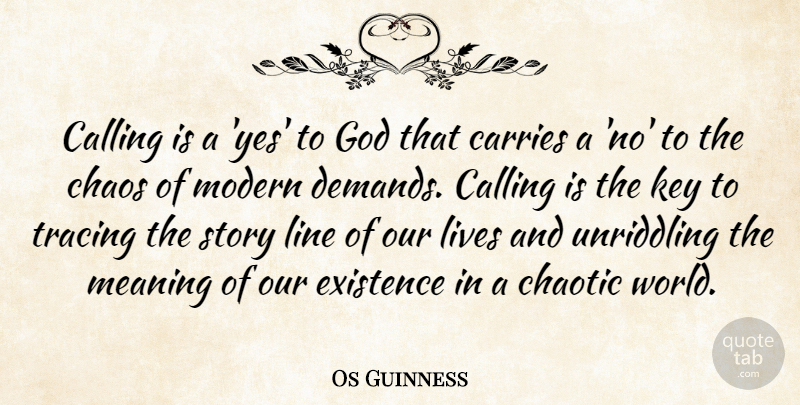 Os Guinness Quote About Keys, Stories, Calling: Calling Is A Yes To...