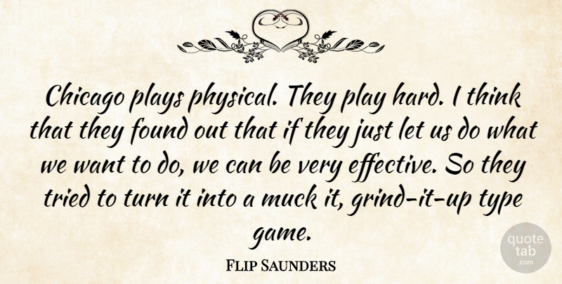 Flip Saunders Quote About Chicago, Found, Plays, Tried, Turn: Chicago Plays Physical They Play...