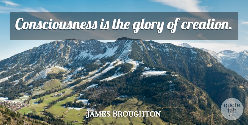 James Broughton Quote About Consciousness, Awareness, Glory: Consciousness Is The Glory Of...