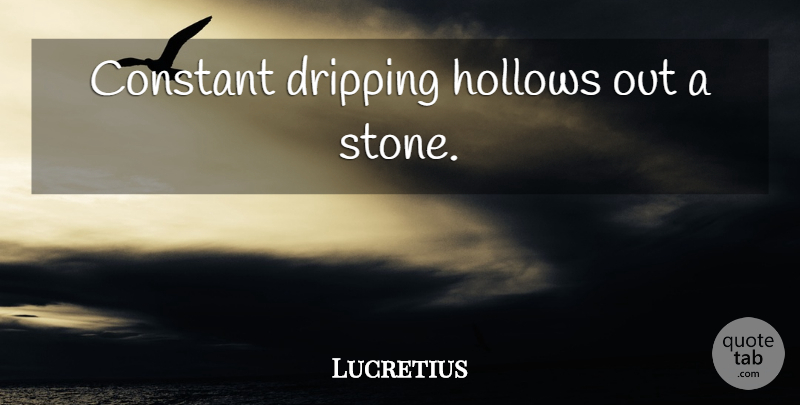 Lucretius Quote About Inspirational, Stones, Dripping: Constant Dripping Hollows Out A...