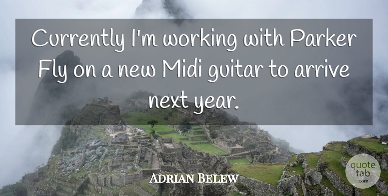 Adrian Belew Quote About Guitar, Years, Next Year: Currently Im Working With Parker...