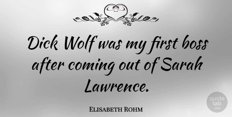 Elisabeth Rohm Quote About Sarah: Dick Wolf Was My First...