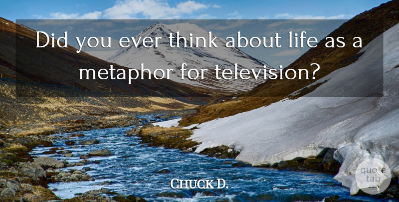 Chuck Palahniuk Quote About Thinking, Television, Metaphor: Did You Ever Think About...