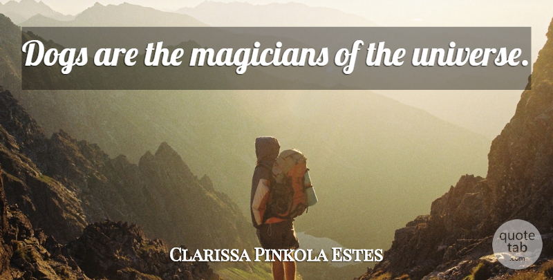 Clarissa Pinkola Estes Quote About Dog, Magician, Universe: Dogs Are The Magicians Of...