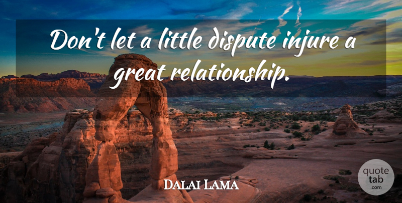 Dalai Lama Quote About Inspirational, Friendship, Wisdom: Dont Let A Little Dispute...