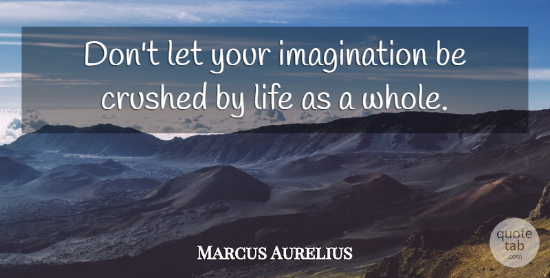 Marcus Aurelius Quote About Imagination, Crushed, Whole: Dont Let Your Imagination Be...