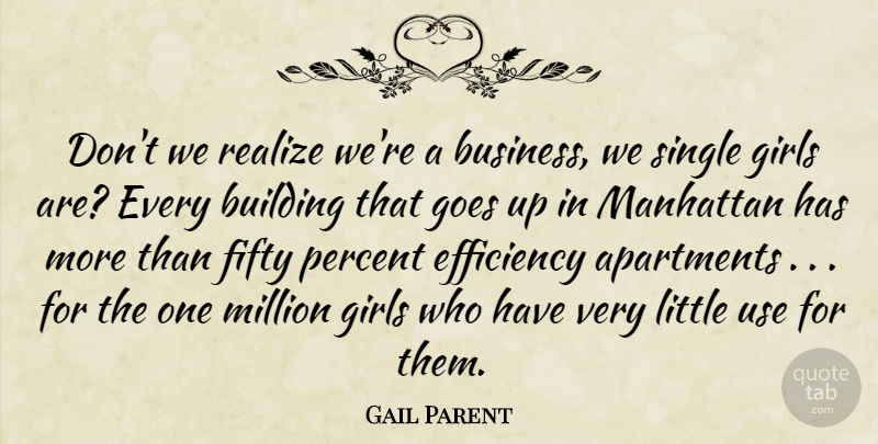 Gail Parent Quote About Girl, Use, Manhattan: Dont We Realize Were A...