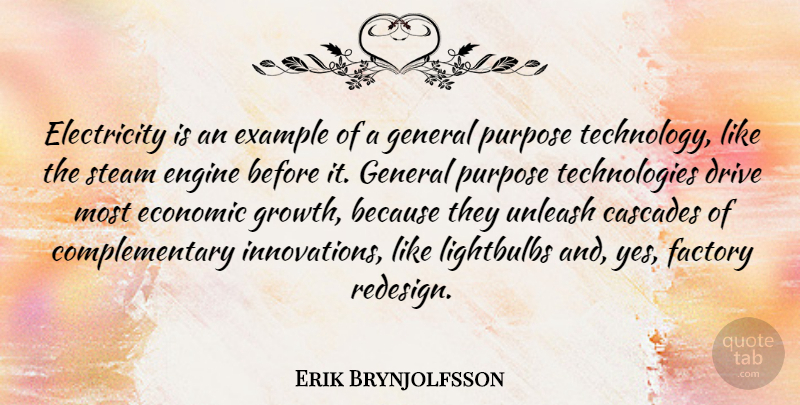 Erik Brynjolfsson Quote About Technology, Innovation, Growth: Electricity Is An Example Of...