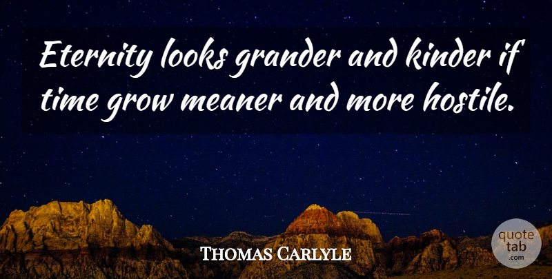Thomas Carlyle Quote About Time, Looks, Eternity: Eternity Looks Grander And Kinder...