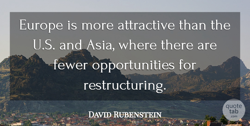 David Rubenstein Quote About Attractive, Europe, Fewer: Europe Is More Attractive Than...