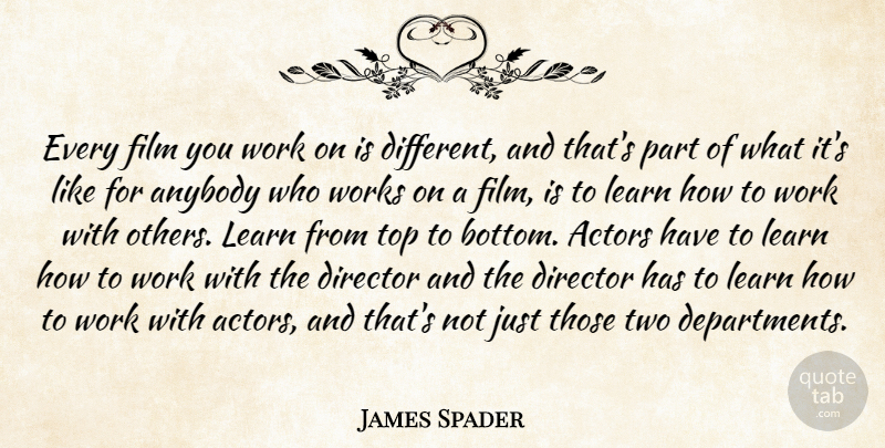 James Spader Quote About Two, Actors, Directors: Every Film You Work On...