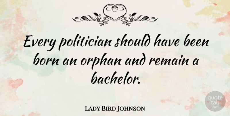 Lady Bird Johnson Quote About Should Have, Politics, Politician: Every Politician Should Have Been...