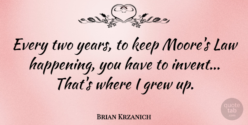 Brian Krzanich Quote About undefined: Every Two Years To Keep...