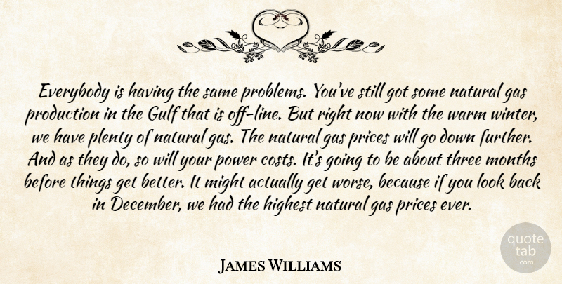 James Williams Quote About Everybody, Gas, Gulf, Highest, Might: Everybody Is Having The Same...