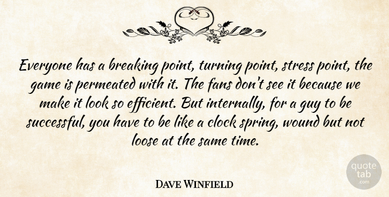 Dave Winfield Quote About Sports, Spring, Stress: Everyone Has A Breaking Point...