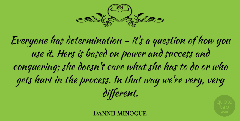 Dannii Minogue Quote About Australian Musician, Based, Care, Determination, Gets: Everyone Has Determination Its A...
