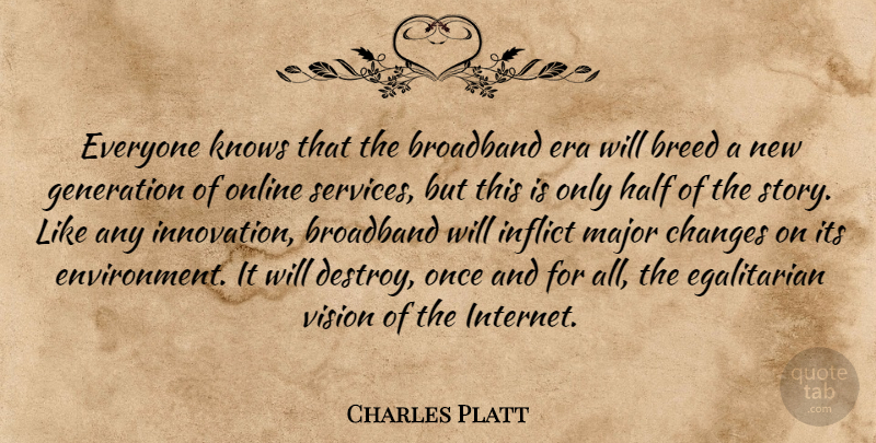 Charles Platt Quote About Breed, Broadband, Changes, Era, Generation: Everyone Knows That The Broadband...
