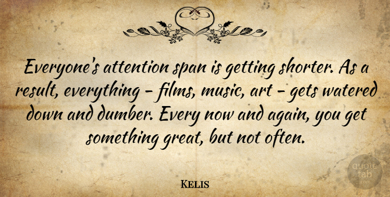 Kelis Quote About Art, Attention, Gets, Great, Music: Everyones Attention Span Is Getting...