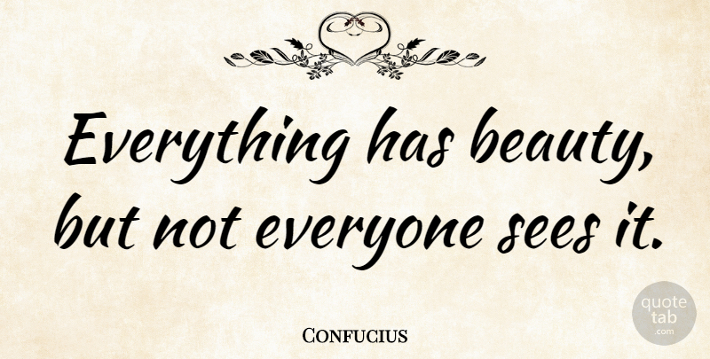 Confucius Quote About Inspirational, Motivational, Positive: Everything Has Beauty But Not...