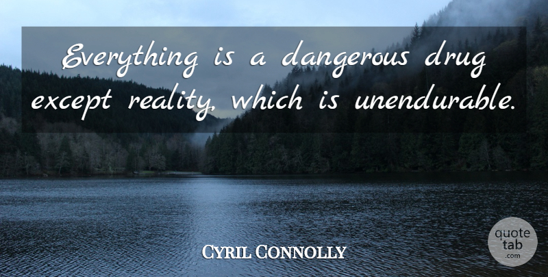 Cyril Connolly Quote About Reality, History, Drug: Everything Is A Dangerous Drug...
