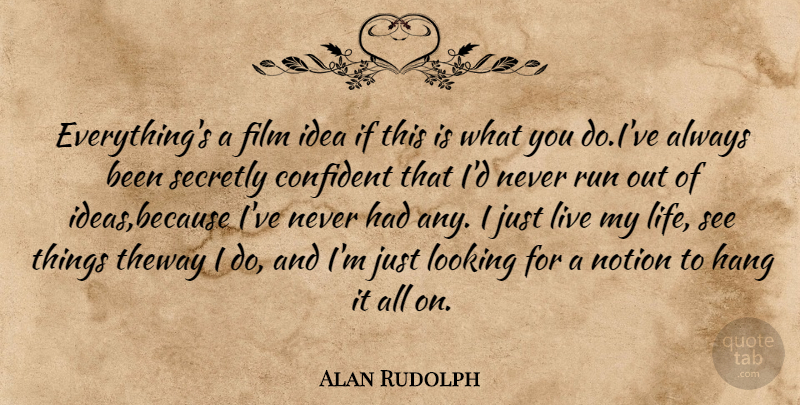 Alan Rudolph Quote About Running, Ideas, Film: Everythings A Film Idea If...