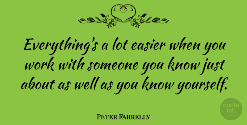 Peter Farrelly Quote About Know Yourself, Easier, Wells: Everythings A Lot Easier When...