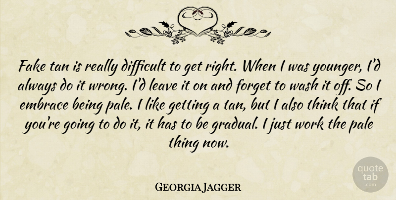 Georgia May Jagger Quote About Thinking, Fake, Forget: Fake Tan Is Really Difficult...