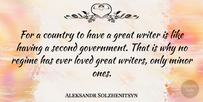 Aleksandr Solzhenitsyn Quote About Love, Country, Government: For A Country To Have...