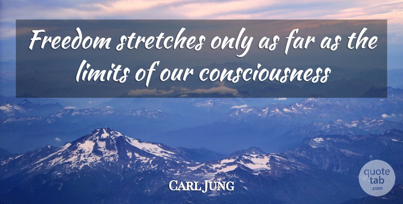 Carl Jung Quote About Limits, Consciousness, Memories Dreams Reflections: Freedom Stretches Only As Far...