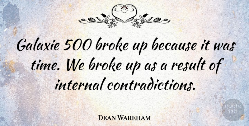 Dean Wareham Quote About Internal, Time: Galaxie 500 Broke Up Because...