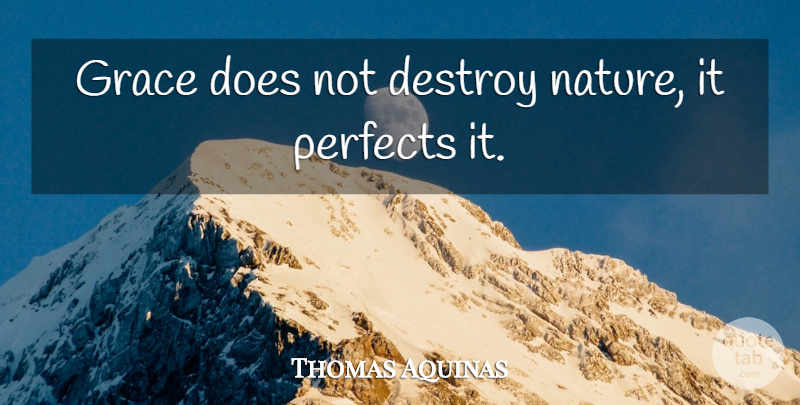 Thomas Aquinas Quote About Grace, Doe: Grace Does Not Destroy Nature...
