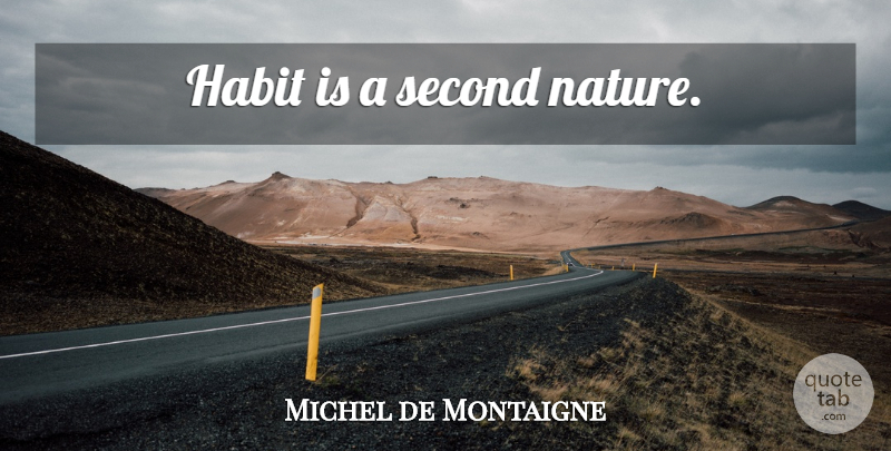 Michel de Montaigne Quote About Habit: Habit Is A Second Nature...