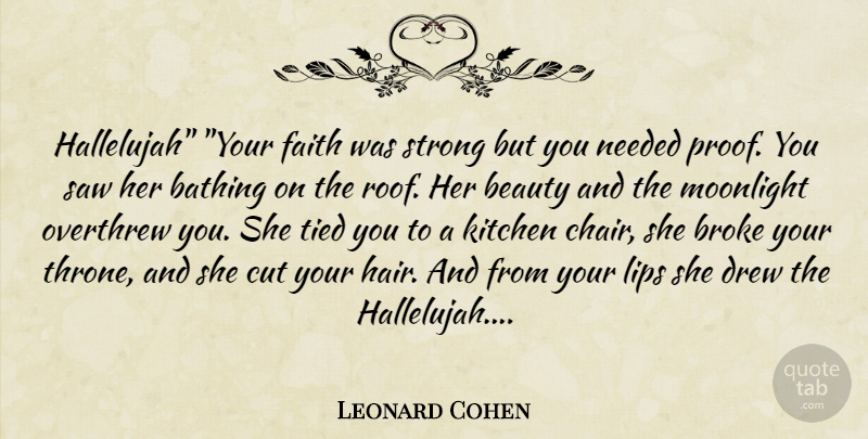 Leonard Cohen Quote About Strong, Cutting, Hair: Hallelujah Your Faith Was Strong...
