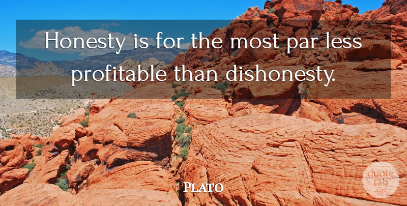 Plato Quote About Plato, Honesty, Dishonesty: Honesty Is For The Most...