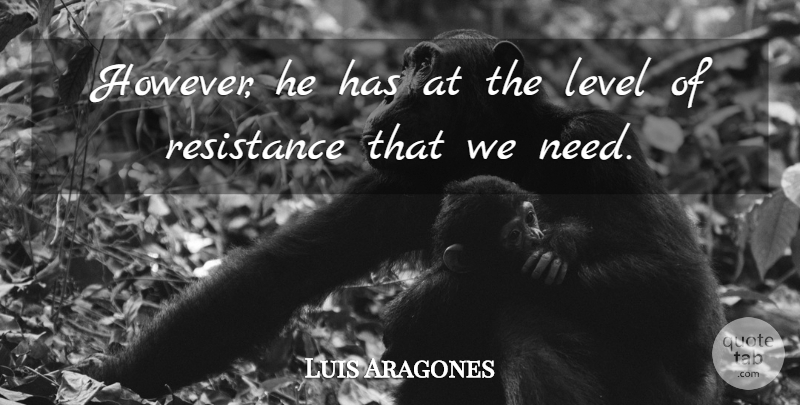 Luis Aragones Quote About Level, Resistance: However He Has At The...