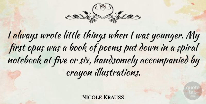 Nicole Krauss Quote About Notebook, Illustration, Littles: I Always Wrote Little Things...