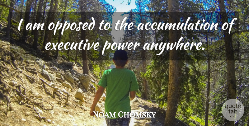 Noam Chomsky Quote About Executive Power, Accumulation, Executives: I Am Opposed To The...
