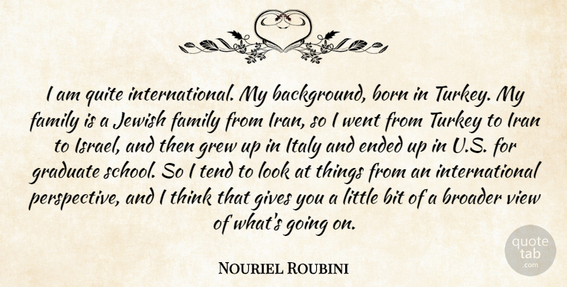 Nouriel Roubini Quote About School, Thinking, Israel: I Am Quite International My...